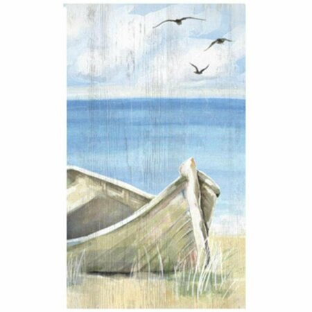 YOUNGS Rustic Wood Boat On The Beach Wall Plaque 38219